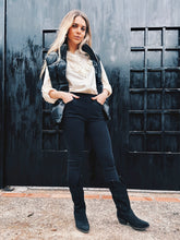 Cargar imagen en el visor de la galería, Legging Jeans Negro (ch2)