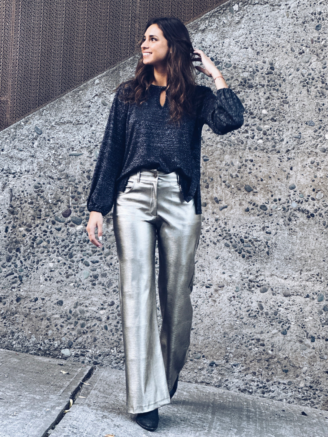 PANTALÓN FLARE FOIL (ap)
