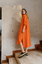 Cargar imagen en el visor de la galería, Vestido Camisero Ame Naranjo
